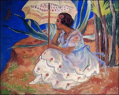 Qui a réalisé ce tableau représentant la "Femme à l'ombrelle à sainte-Maxime ?