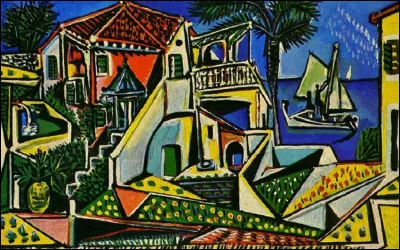 Sa toile s'intitule "Paysage m&eacute;diterran&eacute;en" :