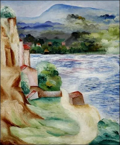 On apprécie ce joli tableau intitulé "Bord de mer en Provence", par le peintre :