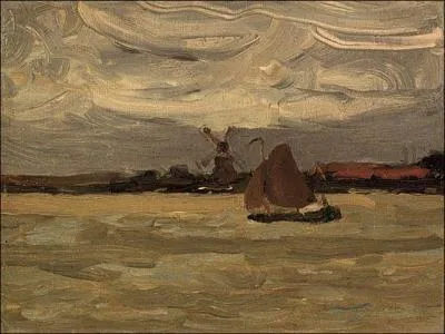 Qui est le crateur de l'oeuvre suivante : 'L'estuaire', huile sur toile colle sur carton, v. 1892-1896 ?