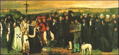 Quel peintre n en 1819 a ralis 'Un enterrement  Ornans' ?