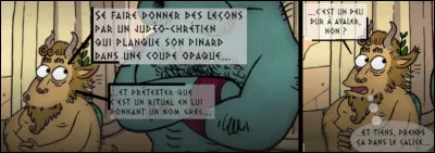 D'emblée, la voix du classicisme hellénistique se fait entendre par le représentant de la triade Pan-Bacchus-Dionysos. À quoi fait-il allusion dans sa tirade ?