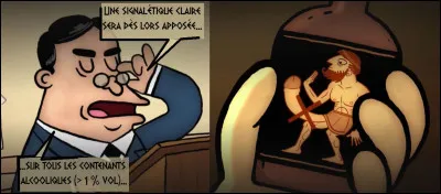 « Afin de sensibiliser l'opinion des mesures ont été prises  : un visuel percutant sera là pour prévenir le consommateur, comme celui-ci représentant ... [qui donc ?]»