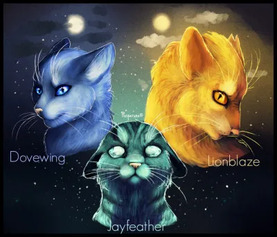 Quelles sont les anciennes incarnations d'Œil de Geai, de Pelage de Lion et d'Aile de Colombe ?