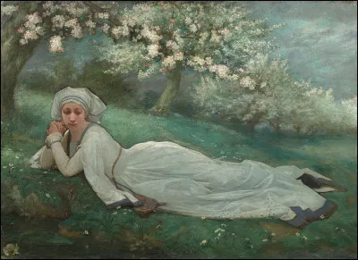 Qui a peint "Jeune fille allongée sous un pommier en fleurs" ?