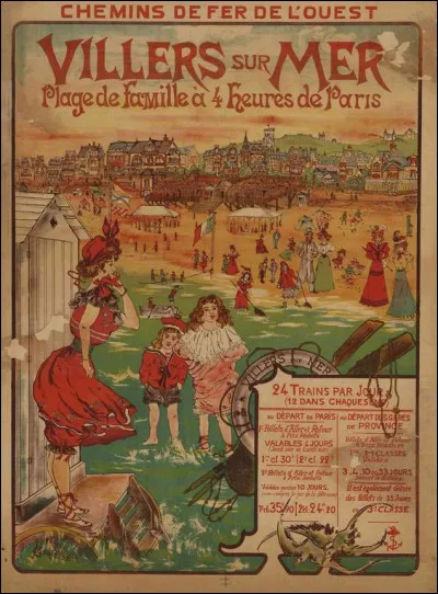Les stations de bains de mer se multiplient le long de la côte normande mais également sur la côte méditerranéenne avec larrivée dans tous les pays dEurope de la machine à vapeur et des congés payés. Que met en avant laffiche publicitaire pour vanter les mérites de ce nouvel essor balnéaire ?