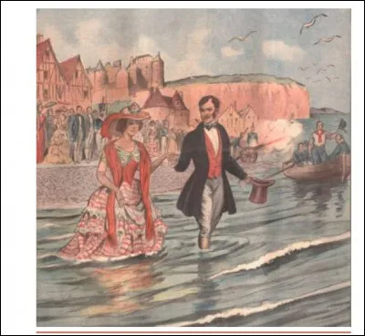 Les premiers bains de mer sont apparus vers 1822 à Dieppe en atteste "l'influenceuse" Duchesse de Berry .
Mais en dehors de cette « trempette » de dix à 15 mn par jour préconisés et le bronzage réservé aux paysans, il fallait occuper ces villégiateurs. Quelles sont les activités familiales qui accompagnaient ces nouveaux plaisirs du bain de mer ?