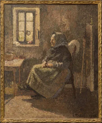Qui est l'auteur de cette toile représentant une paysanne dans son intérieur ?