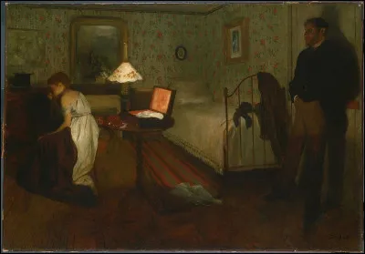 Ce tableau est plus connu sous un autre nom, mais il aurait été rebaptisé "Intérieur", suite à une vive contestation de l'auteur. Qui en est le peintre ?