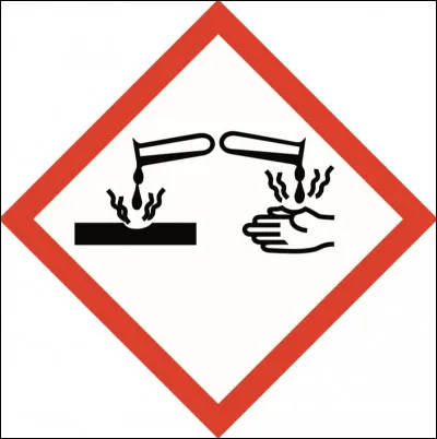 Donne le nom de ce pictogramme de sécurité en chimie ainsi que ses dangers et ses précautions.