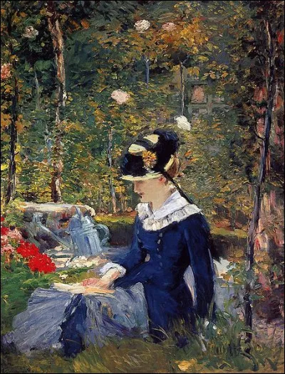 Qui a fait la peinture de cette "Jeune fille au seuil du jardin de Bellevue" ?