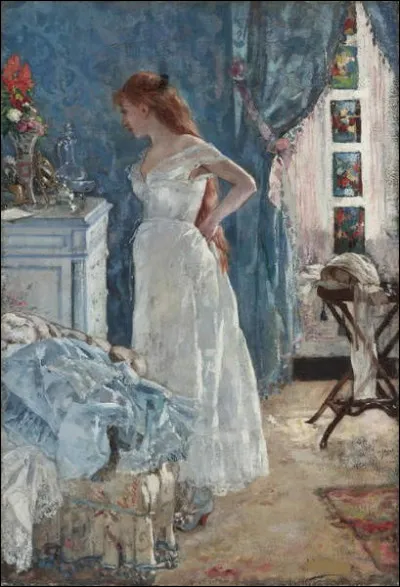 Qui a peint la toile intitulée "La Toilette, jeune fille en négligé" ?