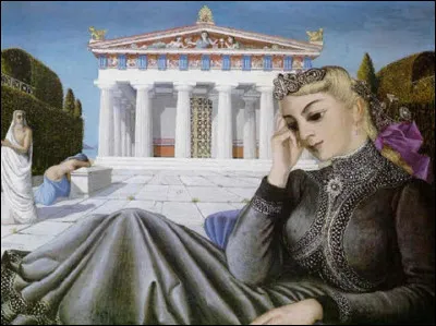 Qui a représenté cette "'Jeune fille devant un temple" ?