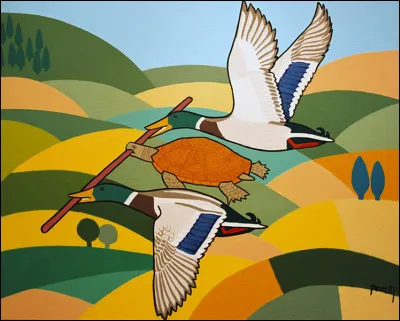 Quelle est cette fable représentée sur l'illustration ?