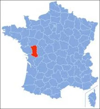 Ce département en rouge porte le numéro 79. Sa préfecture est Niort et il se situe en Nouvelle-Aquitaine.