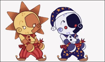 Voici un dessin version kawaii. Ces deux animatroniques sont bien plus effrayantes sous leur véritable apparence. Comment les appelle-t-on ?