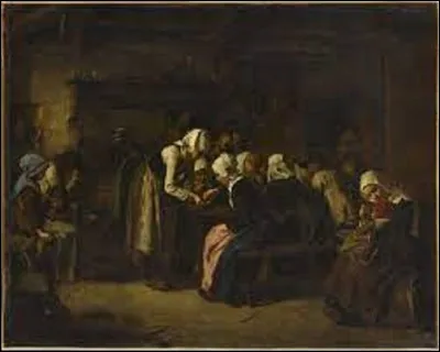 Quel peintre de l'académie suisse a immortalisé cette scène intitulée ''Marchande de crêpes à Quimperlé'', en 1866 ?