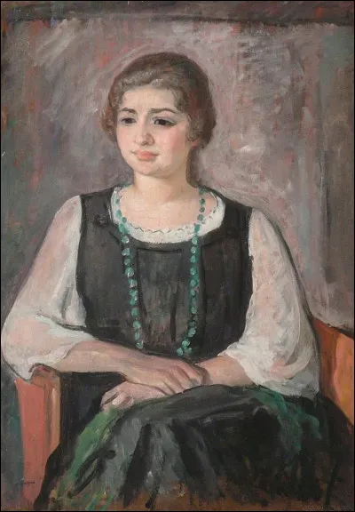 Qui a représenté sa fille avec un long collier ?