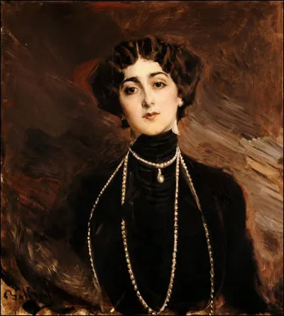 C'est lina Cavalieri qui arbore ce magnifique sautoir ! Pour qui posait-elle ?