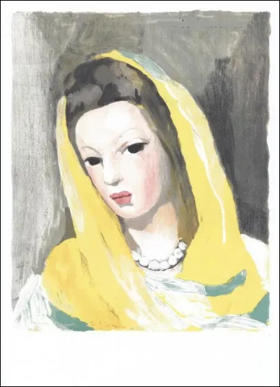 Qui a r&eacute;alis&eacute; cette lithographie repr&eacute;sentant une femme avec un collier discret autour du cou ?