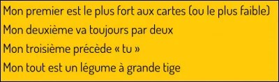 Le résultat de cette charade est-il un fruit ?