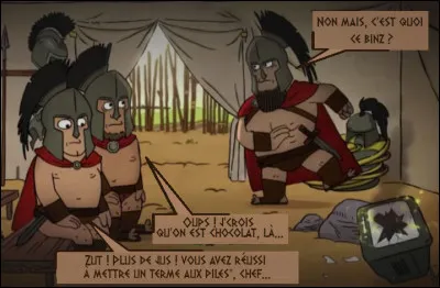 Bang ! À ce moment précis, la série s'interrompt pour les jeunes recrues : le chef fait irruption et renverse la télé ! Mais qui est celui-ci ?