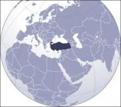 &Agrave; quel endroit, la Turquie est-elle positionn&eacute;e, sur la carte g&eacute;ographique ?