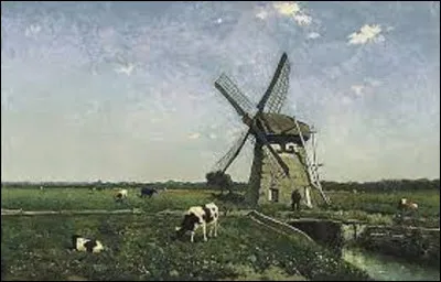 Et on termine ce quiz avec un peintre de l'école de La Haye. De ces trois artistes de ce mouvement, lequel a réalisé ce tableau intitulé ''Paysage au moulin près de Shiedam'' en 1873 ?