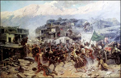 En 1817, avec une offensive de l'armée russe, commence une guerre qui - avec des périodes de trêves et d'accalmies - ne s'achèvera qu'en 1864 : la Russie conquiert ...
