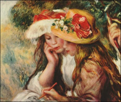 Voici "Deux filles en chapeaux fleuris". Qui est l'artiste ?