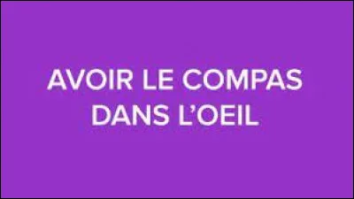 Que signifie l'expression "Avoir le compas dans l'il" ?
