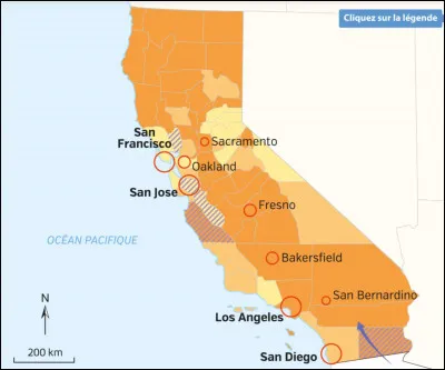 Que veut dire la couleur jaune sur la carte ?