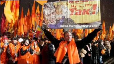 Dans la révolution orange ukrainienne, suite à l'élection présidentielle de 2004, la couleur orange était le symbole...