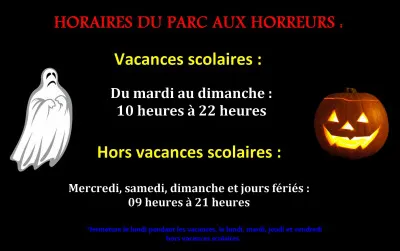 Quels sont les horaires du parc pendant les vacances scolaires ?