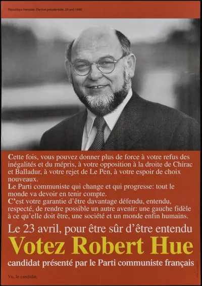 A quelle élection cette affiche de Robert Hue correspond-elle ?