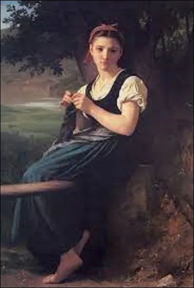 Datant de 1869, ''La Tricoteuse'' est une toile d'un académique. De qui est ce tableau ?