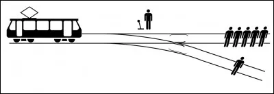 Dilemme du tramway : un train arrive et vous avez deux voies avec deux groupes de personnes. Vous avez devant vous un levier. Si vous le poussez, cela bénéficiera à un groupe de personnes au détriment d'une unique autre personne. Que faites-vous ?