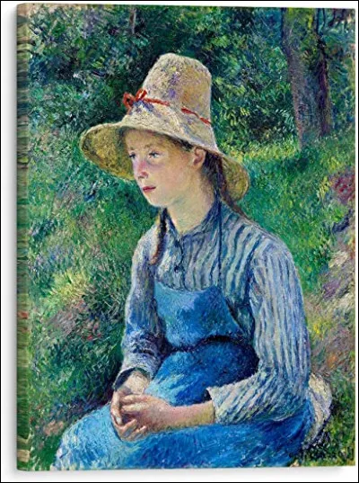 On distingue un très fin ruban dans ce chapeau de paille. Qui a réalisé ce tableau ?