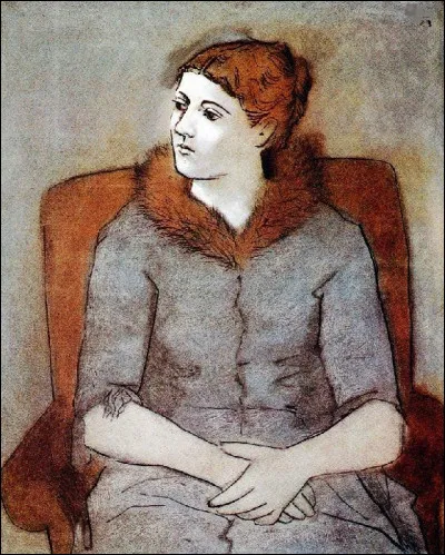 Qui a peint le portrait de son &eacute;pouse Olga avec ce col de fourrure ?