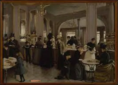 Et on termine cette série de trois quiz par cette toile datant de 1889, intitulée ''La Pâtisserie Gloppe''. Quel portraitiste a croqué cette scène ?