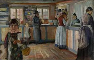 Quel expressionniste a immortalisé cette scène en 1888, nommée ''À la boutique de Vrengen'' ?
