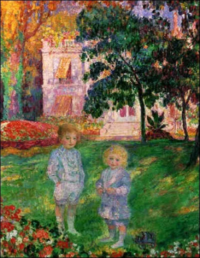 Sa toile s'intitule "Les Enfants dans le jardin" :