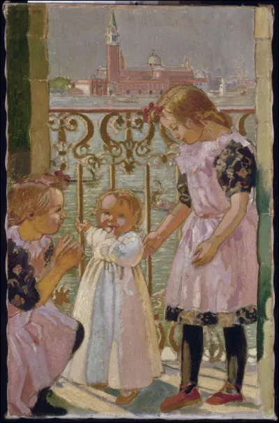 Qui a représenté ces enfants sur un balcon ?