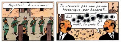 L'heure est grave pour les Dupondt qui songent à laisser une trace... Quel phrase célèbre est suggérée ?