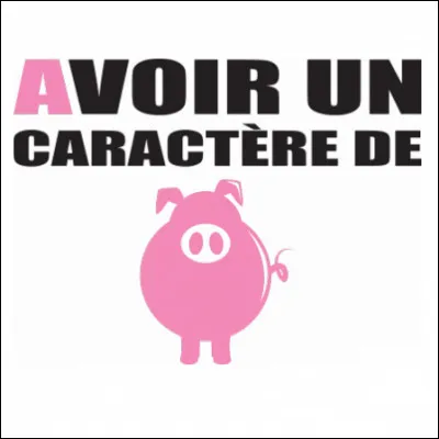 Quand on a un "caract&egrave;re de cochon", on a donc...