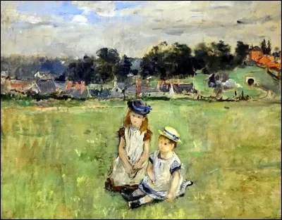 Qui a immortalisé cette scène campagnarde aves "Les Enfants dans l'herbe en Angleterre" ?