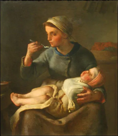 Qui a peint cette scène d'une femme nourrissant son enfant, sur la toile intitulée "La Bouillie" ?