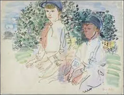 Qui a représenté, sur cette aquarelle, ces "Deux enfants de la famille Kessler" ?