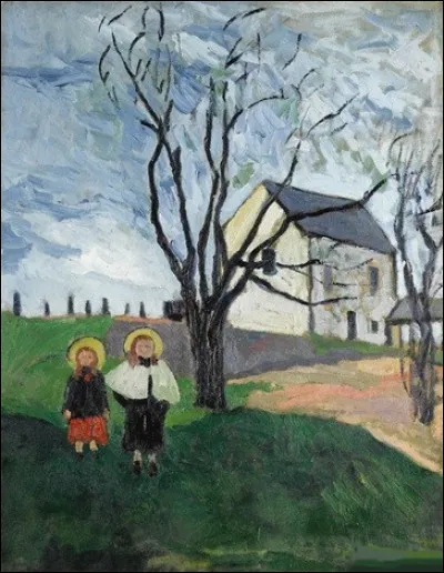 Qui est l'auteur de cette toile intitulée "Les Enfants dans un jardin" ?