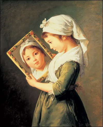 Qui a peint Julie se regardant dans un miroir ?